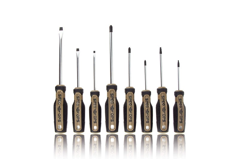 Spec-Ops Spec Ops Tools 8-Piece Screwdriver Set, Phillips, Slotted, Square, Magentic Tip, Cr-Mo Steel Shaft - Image 1